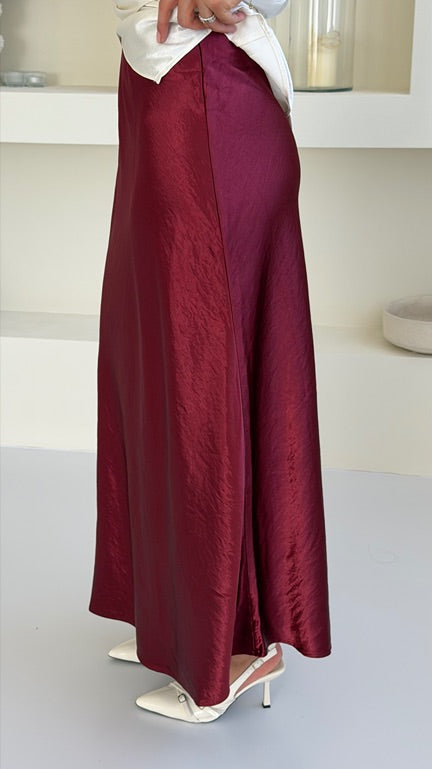 Satin Skirt Red