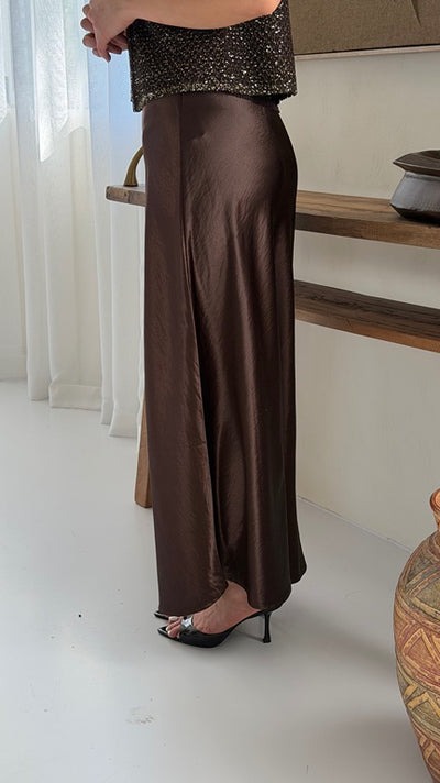 Silk Slip Dress Coffee