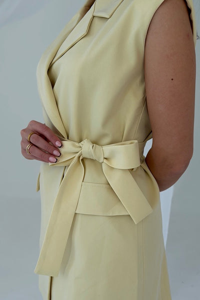 Tailored Gilet & Pantalon Set Butter Yellow